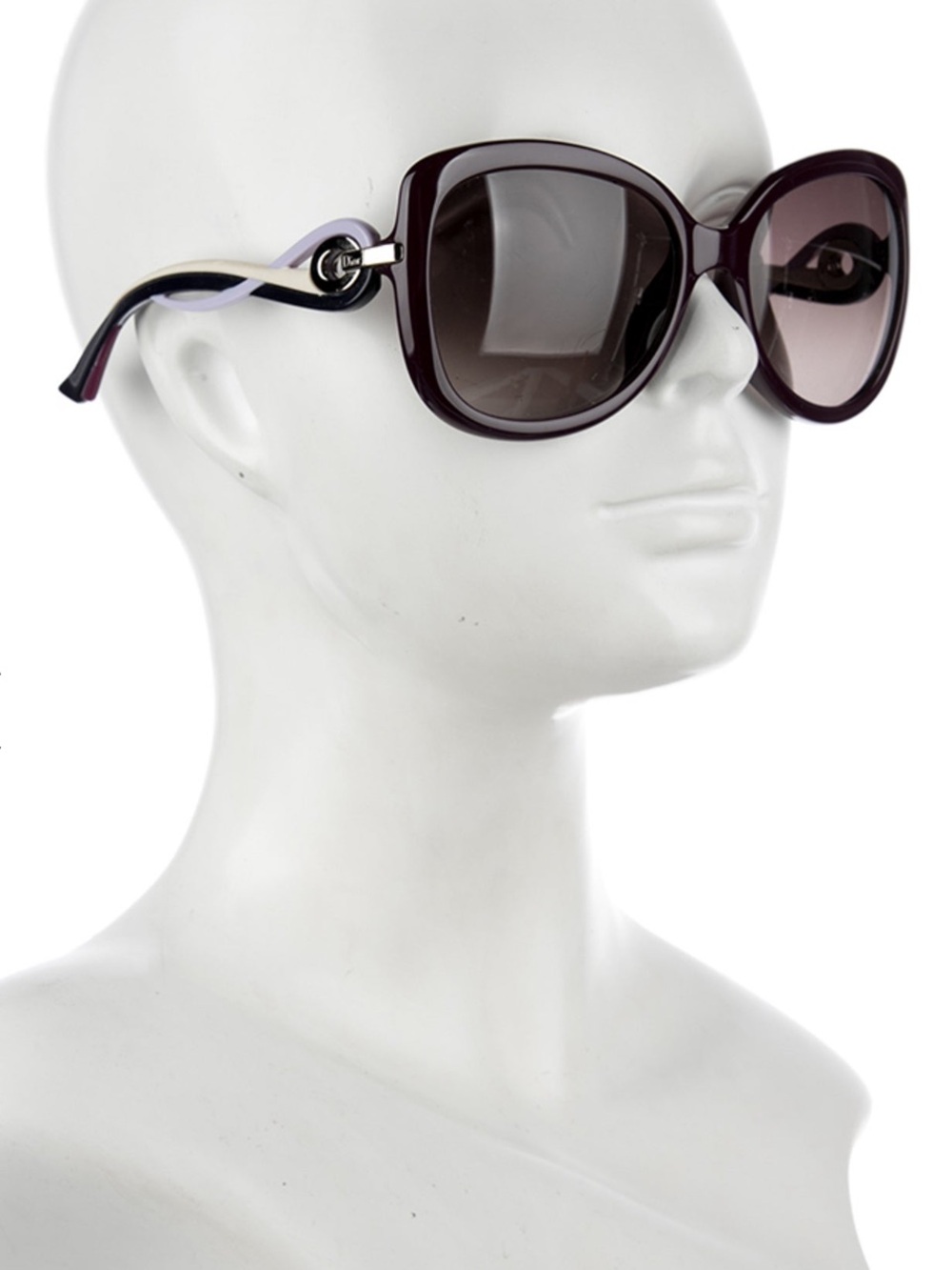 Vintage Dior Cats Eye Oversized Sunglasses in Plum - Picture 1 of 3